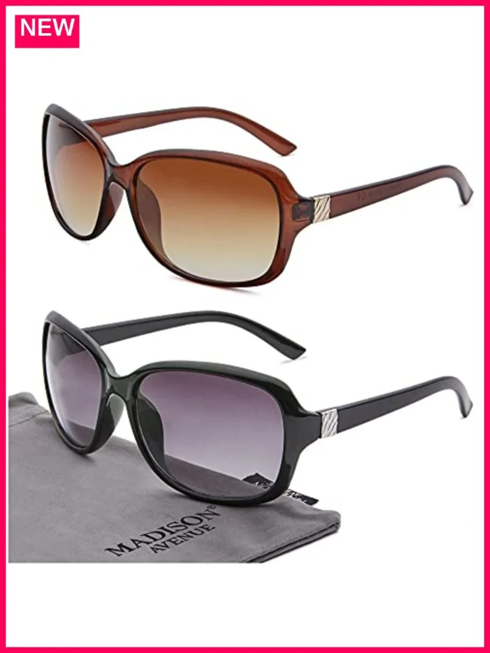 Vintage Style Sunglasses for Women, 2 Pack with UV400 Protection